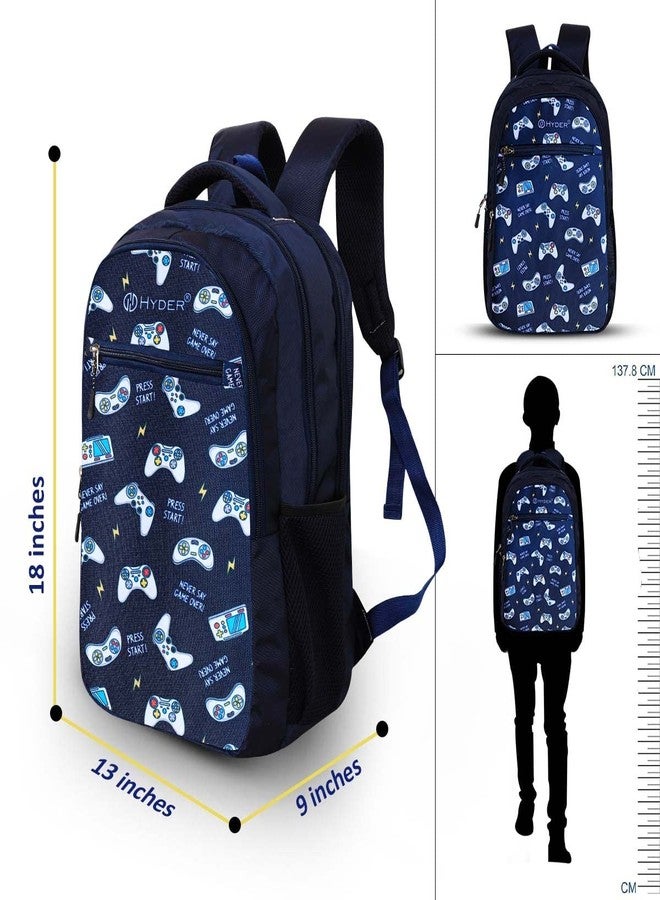 HYDER 35L Gamepad Printed Latest And Trendy Stylish Waterproof College/Casual/School Bag/Backpack For Kids, Boys, Girls, Men And Women | Best Bags For Everyday Use (Navy Blue) - Image 5